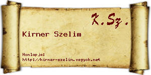 Kirner Szelim névjegykártya